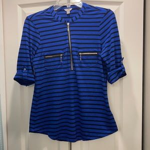 Guess Striped Zipper Top